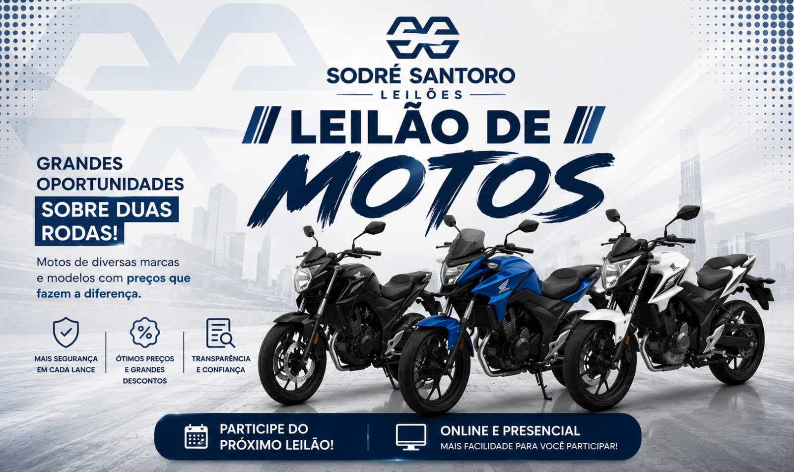Leilão de Motocicletas - Sexta-Feira - 16/10/2026