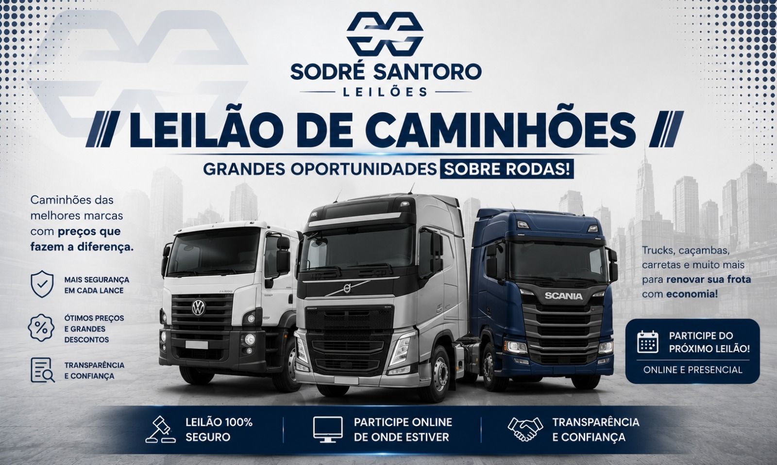 Leilão de Caminhões - Sexta-Feira - 16/10/2026